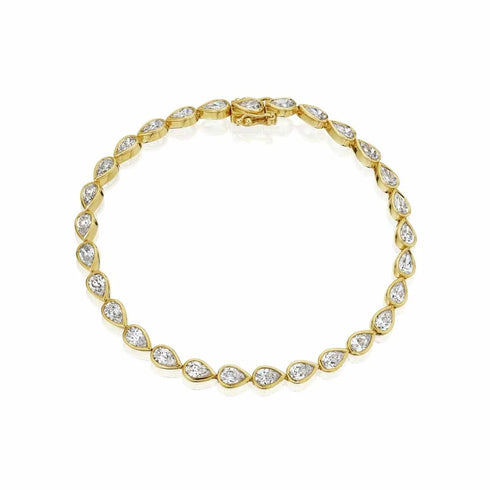 Bezel Pear Diamond Bracelet - 1